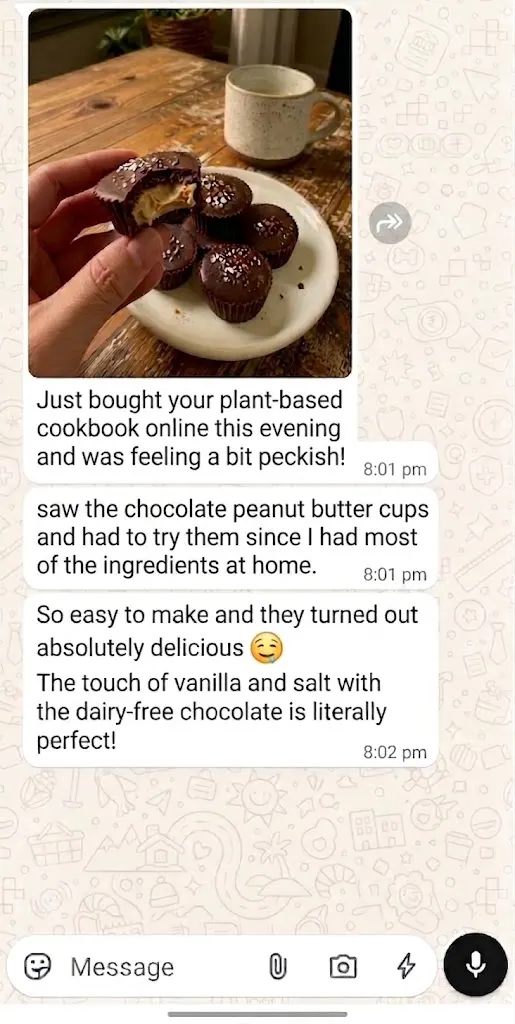 WhatsApp review for peanut butter cups