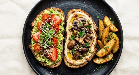 Sweet and savory open toast